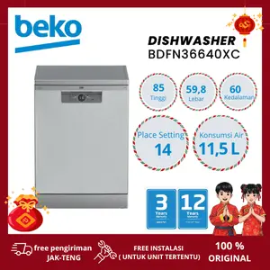 Beko BDFN36640XC/ Bdfn 36640 Xc / Bdfn-36640-Xc Dishwasher Mesin Cuci Piring