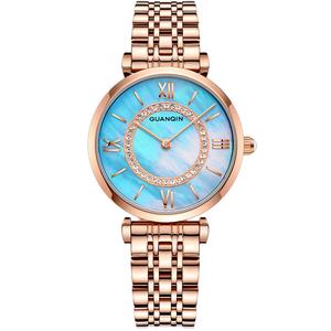 GUANQIN Women's Watches Steel Strap Simple Quartz Watch Waterproof Casual Fashion Watches Women's Quartz