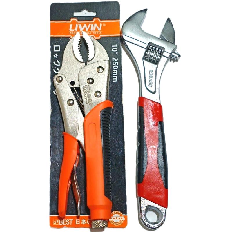  1 kìm bấm 10inch liwin +1 mỏ lếch 10icnh cán bọc thép chống gỉ 