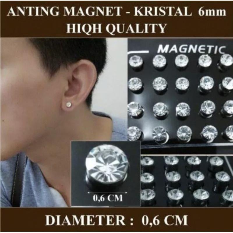 Product Introduction of Anting Berlian Magnet Pria Wanita Silver - Anting Permata Magnet - Earrings anting  magnet 0