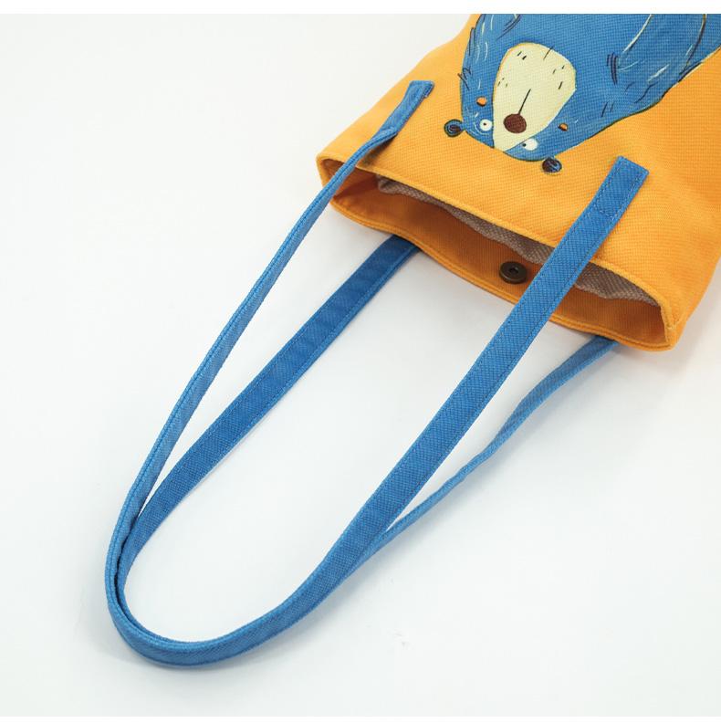 Product Introduction of Original cute illustrations, student commuting fashion, cartoon literary girl, shoulder bag, cloth bag, extended bucket bag 9