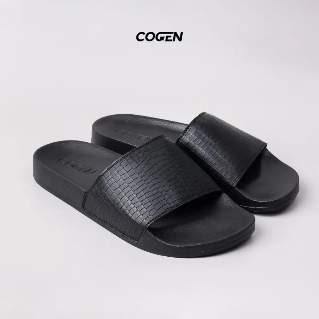 Cogen Sandal Pria Sendal Slop Croco Series Original Hitam