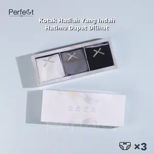 Perfect Five [Set Kotak 3pcs] Celana dalam antibakteri graphene wanita Pakaian Dalam CD Seamless Motif Katun
