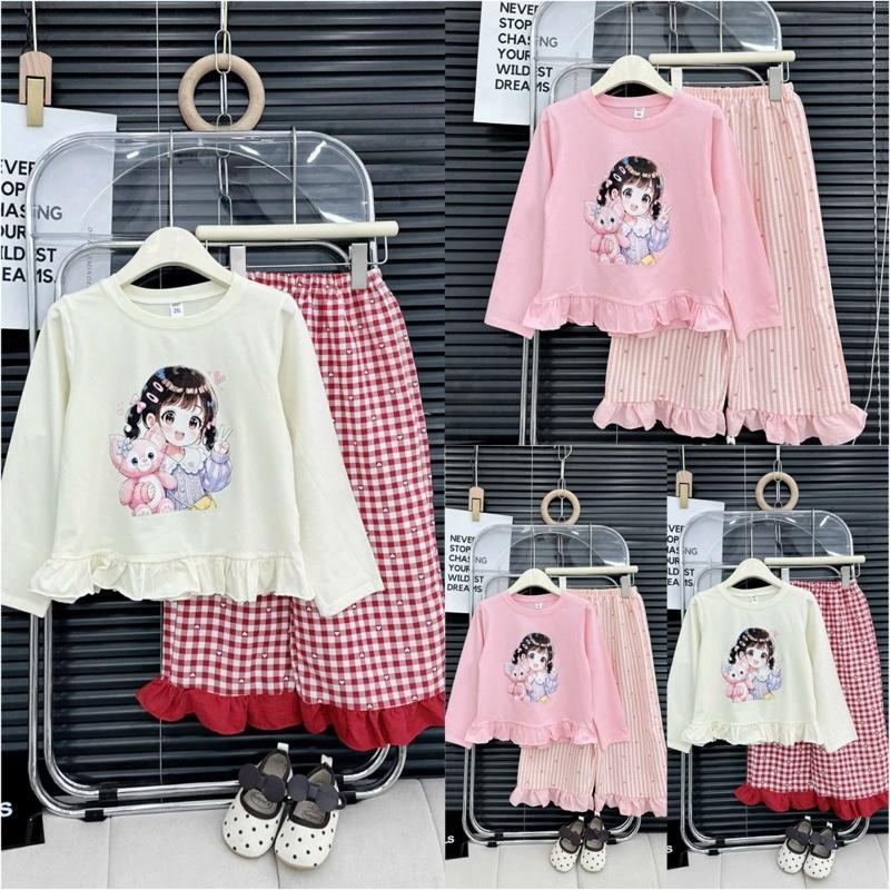 ( HÀNG LOẠI 1 ) Bộ thu đông bé gái kiểu dáng bánh bèo dễ thương vải mềm mịn đanh siêu đẹp cho bé gái từ 10-52kg