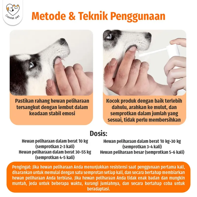 Cassiel Pet Penghilang Bau Mulut Air Liur Radang Tenggorokan Sakit Gigi Pembersih Kerak KucingAnjing 7