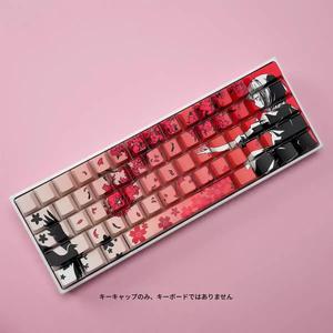桜柄キーキャップ、PBT製5面昇華印刷、6.25Uスペース対応61/68/75/84/87/98/100/104/108用キーボードキーキャップ
