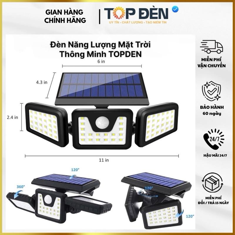 TOPDEN | Đèn Năng Lượng Mặt Trời 3 Đầu Chống Trộm , Đèn Soi Sân Vườn - Tích Hợp Cảm Biến Ánh Sáng Khi Có Người Đi Qua (Xem HDSD ẢNH SỐ 02 ) #dennangluongmattroi #denthongminh