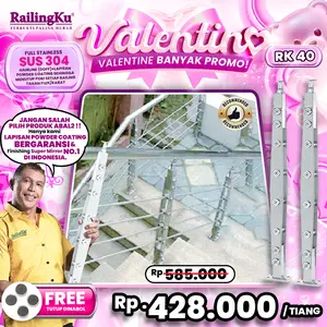 Railing Tangga Stainless Plate Minimalis Railingku RK 40 Railing Anti Karat Free Penutup Dynabolt | Garansi (uang kembali) harga termurah 25% daripada merek RK lain