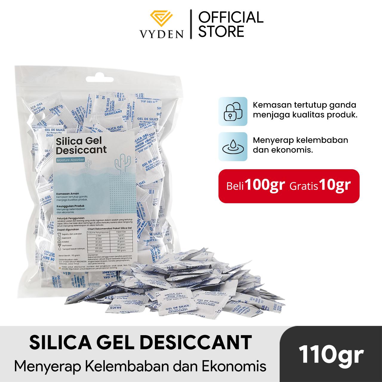Silica Gel Natural Sachet 1gr 100 GRAM GRATIS 10 GRAM Kamera Lensa Baju Tas Buku Jaket Pakaian Sepatu