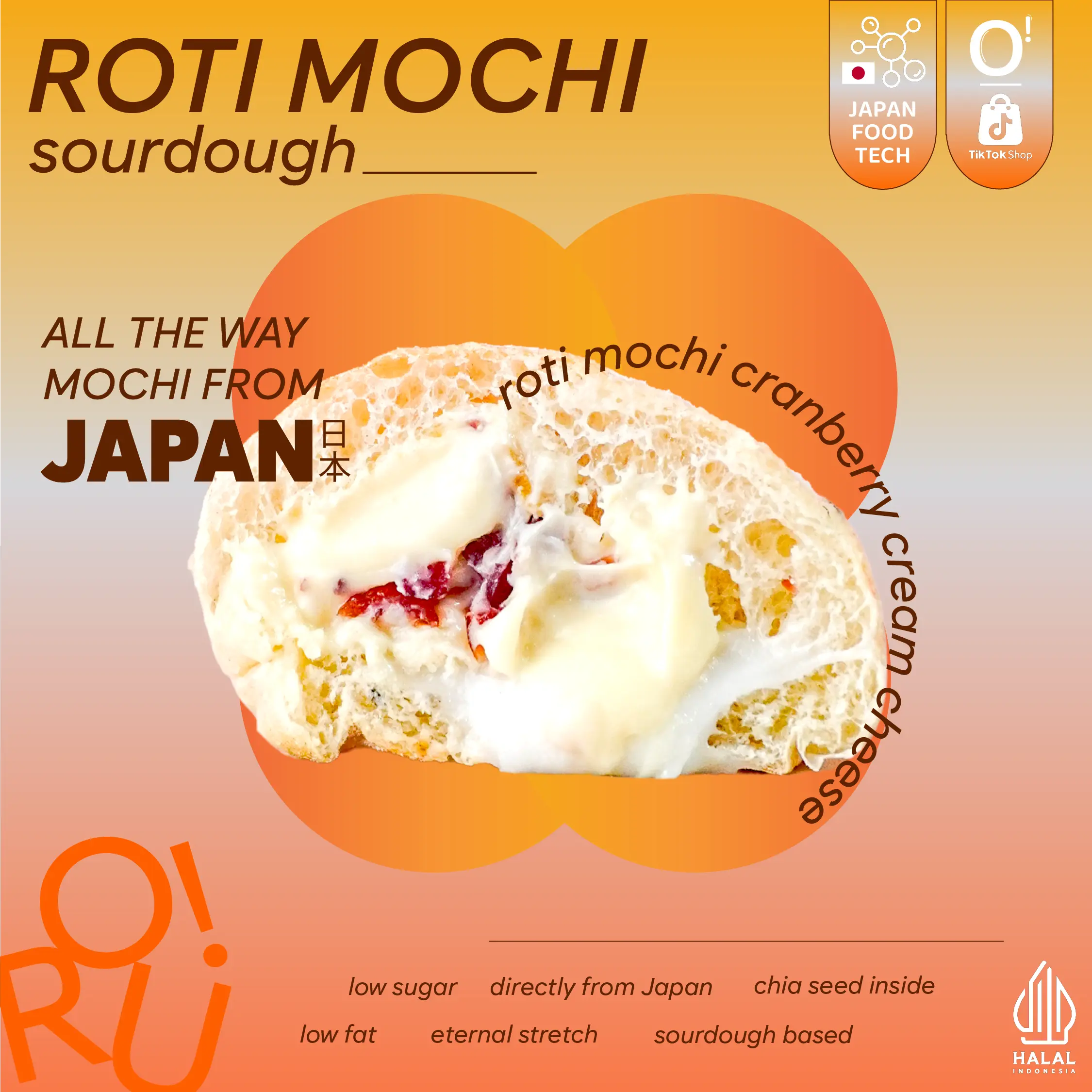 Roti Mochi Cranberry Cream Cheese [#2 BEST SELLER]
