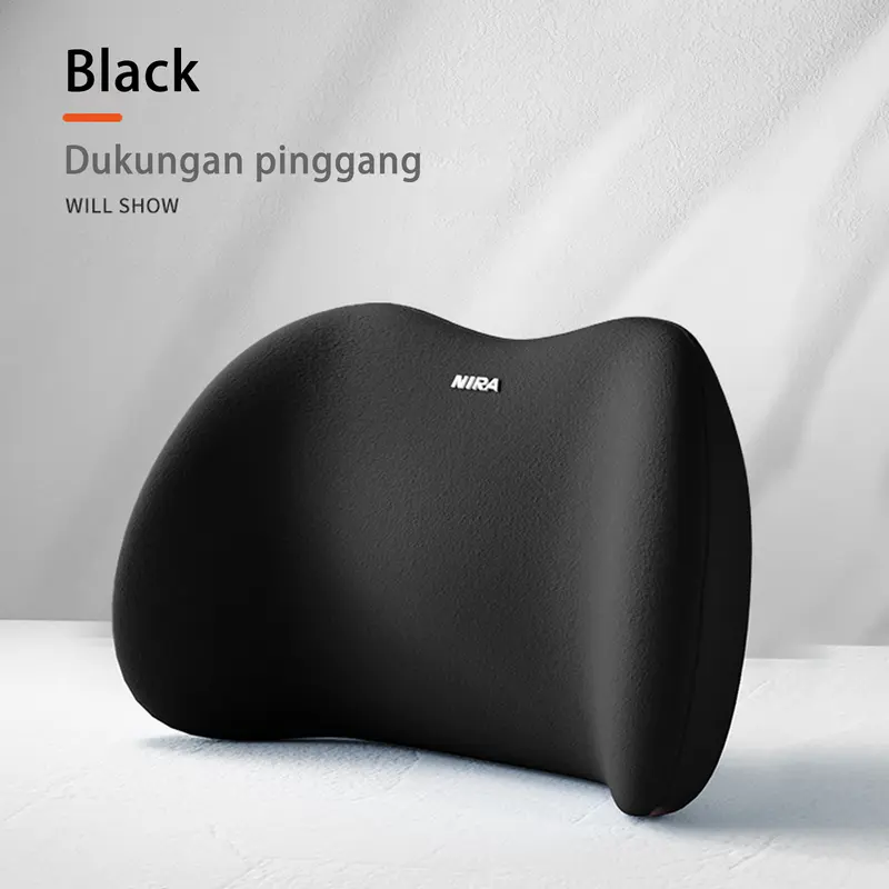 【COD】NIRACL Car Bantal Berkendara Mobil Set Penopang Leher dan Pinggang Hitam Bantal Leher Busa Memori Bantal Lumbar 3