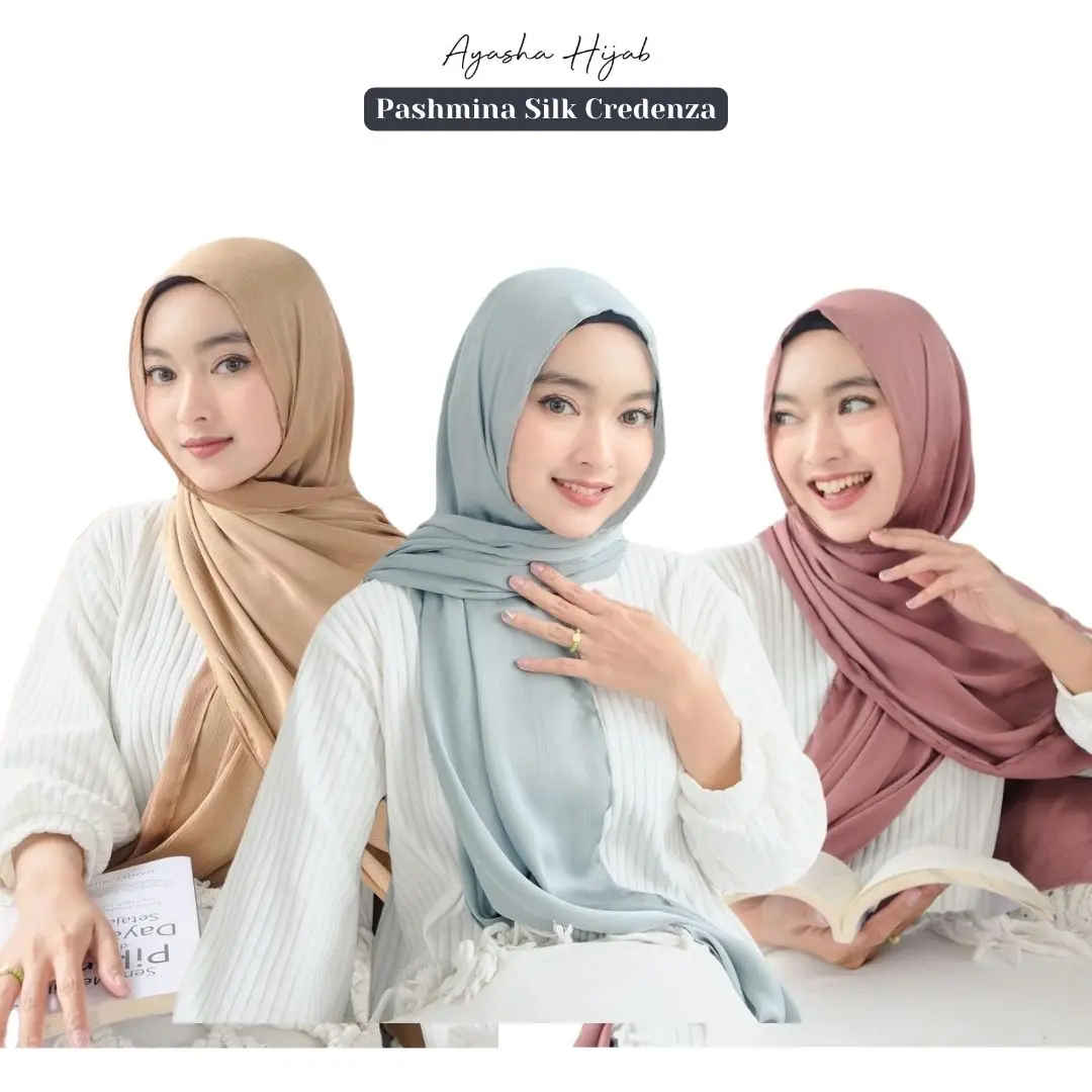 Ayasha Hijab Pashmina Silk Credenza Shimmer Muslim Kerudung