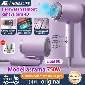 AE Hair Dryer Low Watt 750W Lipat 90° Pengering Rambut Negative Lon Hairdrayer Portable Protection Quick Drying alat  cukur  rotary