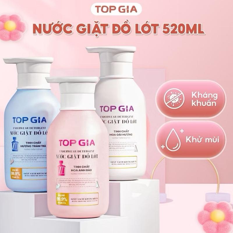 Freeship Nước giặt đồ lót sinh học Top Gia 520ml kháng khuẩn khử mùi an toàn cho mọi làn da