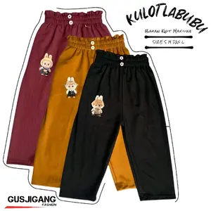 Paket 3 Pcs Celana Kulot Anak Perempuan Labubu 3-8 Tahun