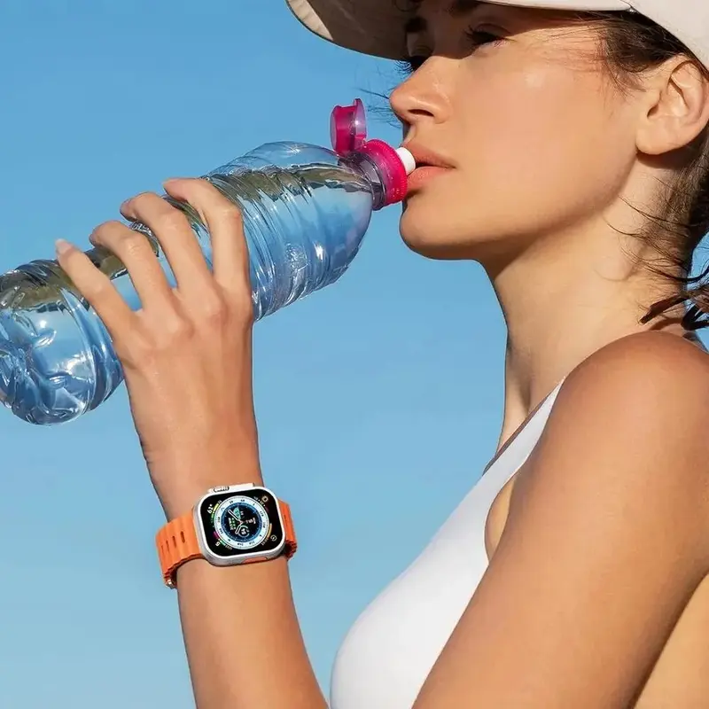 Tali Jam Tangan Silicone Ocean Strap for Apple Watch Ultra 2 49mm Series 10 9 8 7 SE 6 5 4 3 2 1 Bracelet for iWatch 46mm 42mm 44mm 40mm 45mm 41mm  Bands Ocean Band T500 T500+ T500+pro DT No 1 HW22 W26 IWO Smartwatch Accessories Rubber(No Watch) 5