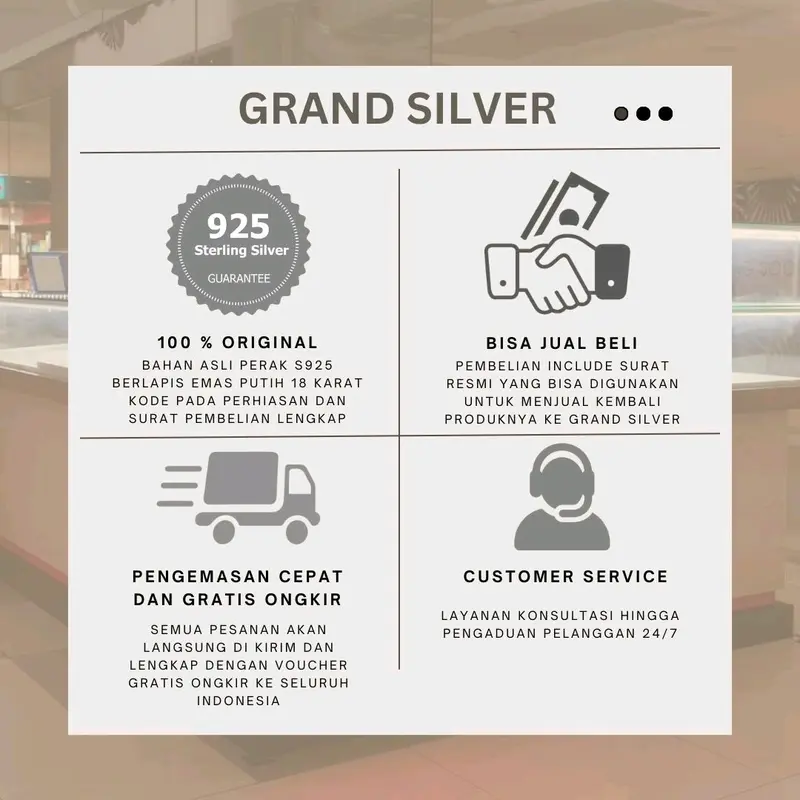 Grand Silver - Kalung italy Santa putih berkilau 3