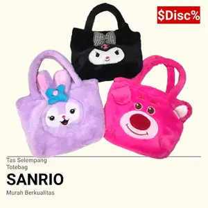 Tas Boneka Kuromi Bahu Lucu Anak Perempuan Motif Fashion - Bulu Halus, Bahan Boneka Premium Totebag