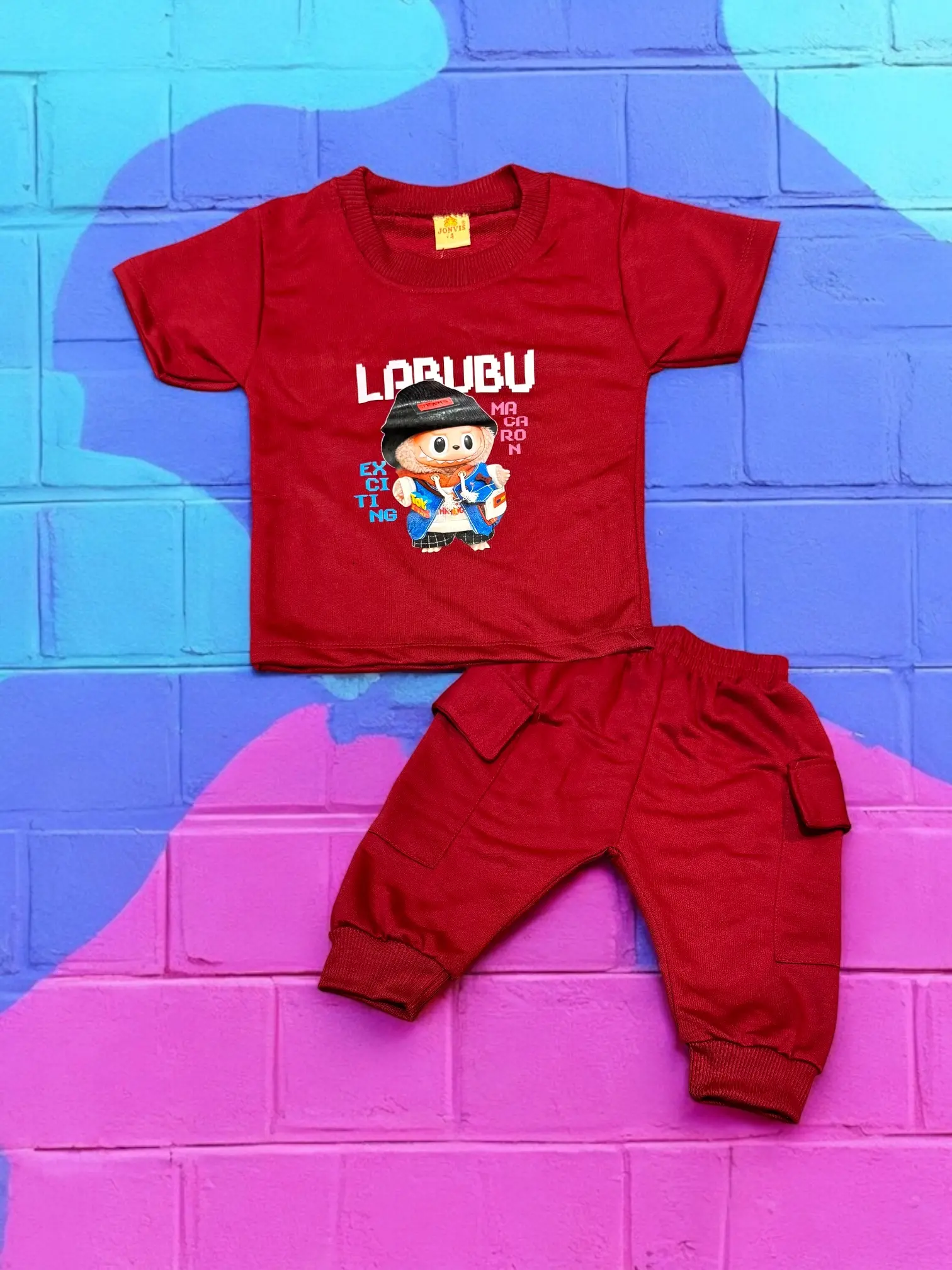 Baju anak viral labubu Stelan Joger Anak Labubu Laki-laki untuk Anak 6 Bulan - 3 Tahun - Fashion