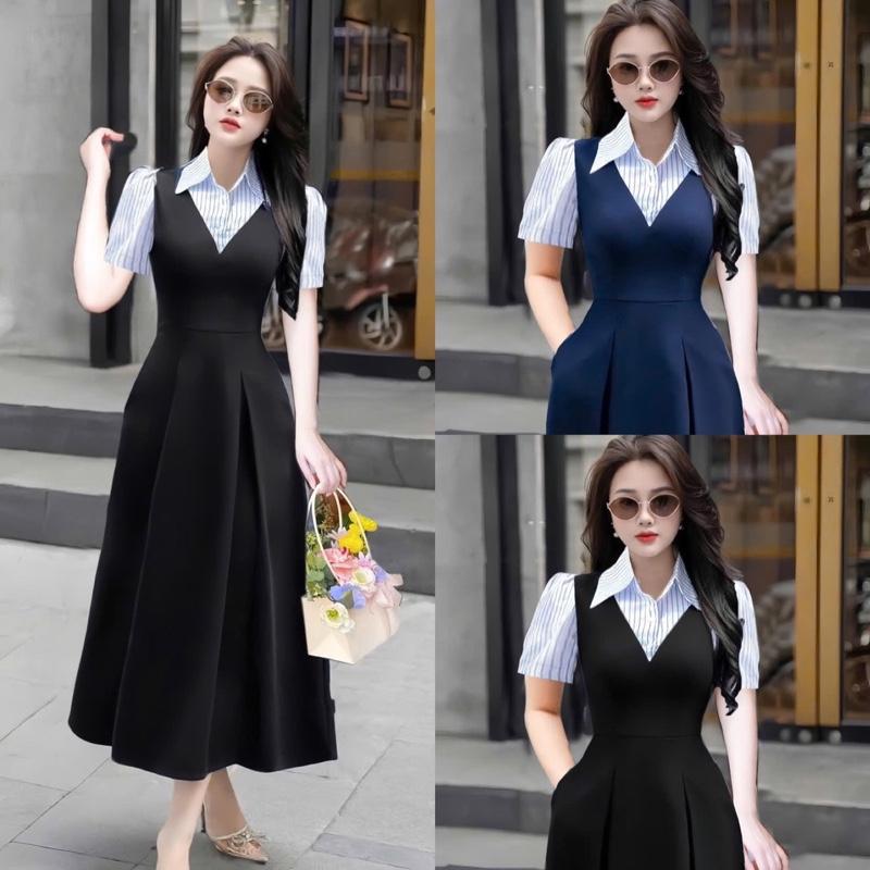 [DEAL MỞ BÁN] FREESHIP Váy thiết kế EllY N057 dành cho nữ thiết kế dáng tiểu thư tay ngắn thời trang phù hợp đi làm chơi đi dự tiệc có đủ size Váy nữ XS_S_M_L_XL_XXL Women Dress