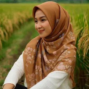 Hijab Segiempat Voal Motif Kekinian Ukuran 110x110 cm Bahan Adem Nyaman Cocok Untuk Berbagai Acara Muslim