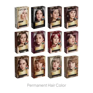 Implora New Permanent Hair Color Pewarna Rambut Profesional 3D Formula 30 ML - 12 Pilihan Varian Seperti Black, Blonde, Brown, Dark, Red, Burgundy, Coffee