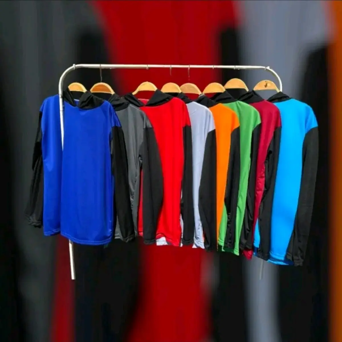 3pcs Kaos Panjang Model Bertopi Kaos Kupluk Untuk Bertani Kerja Bangunan Pria Polos Kerah