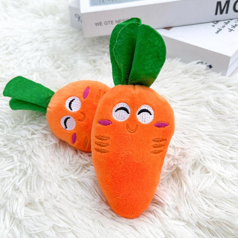 Đồ Chơi Nhồi Bông Cho Thú Cưng, Chó Mèo Chơi Nhai Chân Gà Cà Rốt Kêu Cót Két Âm Thanh Giọng Hát Tương Tác, Đồ Dùng Chơi Huấn Luyện 2