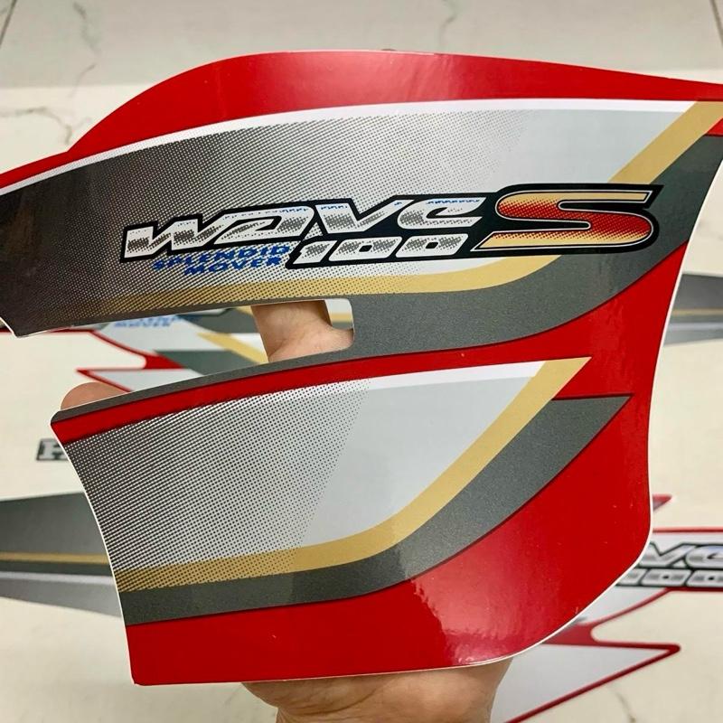Bộ tem Wave S 100 màu đỏ đời 2007 hàng 3 lớp nhập Thái Lan chất lượng cao dành trang trí riêng cho dòng xe này tem màu sắc cực đẹp và bền giá bán cực tốt bán lẻ như bán sỉ