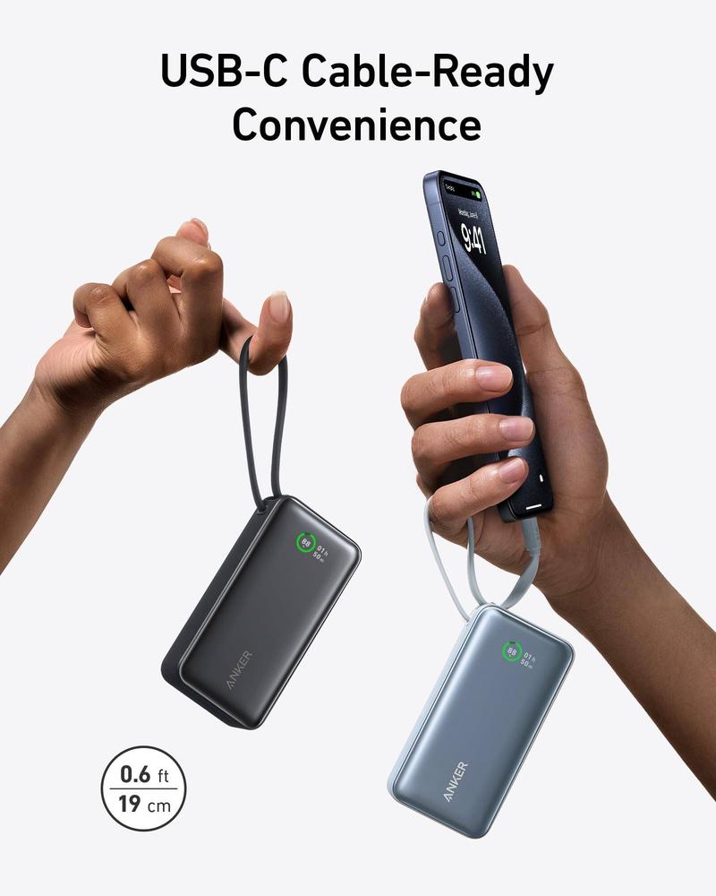 Product Introduction of Anker Nano Power Bank 10,000mAh (30W ,Built-In USB-C Cable) Super Large Capacity Portable Mobile Power PD Fast Charge 6