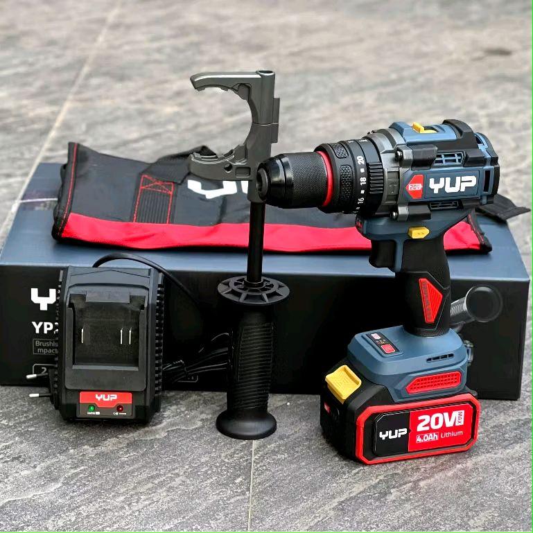 [Chính hãng] Máy khoan pin YUPAI YP20-DR13B đầu kẹp 13mm, lực siết 160Nm, không chổi than, 3 chức năng chuyên rút lõi
