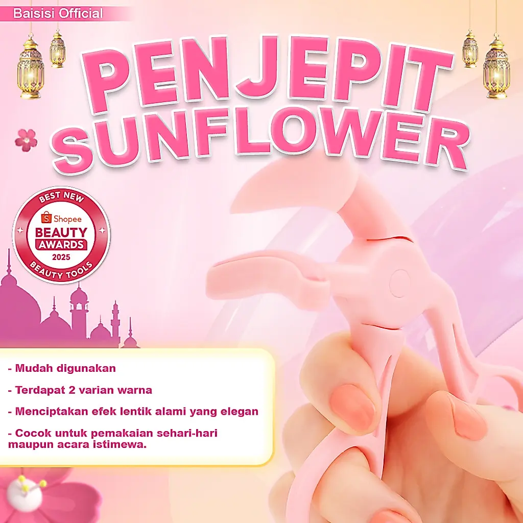 BAISISI MEONG SUNFLOWER 3D Cute Mini Eyelash Curler /Penjepit Bulu Mata Dengan Silikon