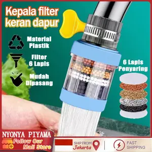 【NYONYA PIYAMA】Saringan Air Kran Filter Sambungan Keran Wastafel Dengan 6 Lapis Penyaring Water Filter Karbon