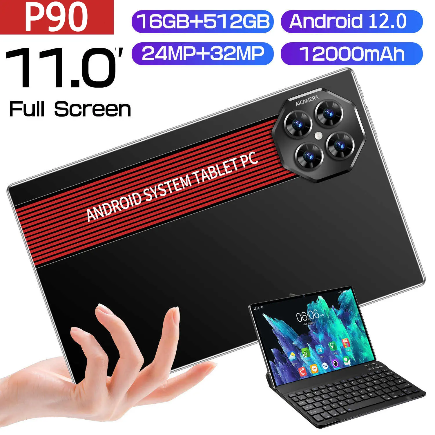 Máy tính bảng 2025 P90 bảo hành 1 năm bao đổi trả 15 ngày miễn phí  hỗ trợ Xem Phim Chơi Điện Tử, hỗ trợ học tập văn phòng.. đi kèm bao da bàn phím+bút cảm ứng +bộ sạc+ giá đỡ để máy+màn hình 11 inch mua 128 x2 256-512-1tb
