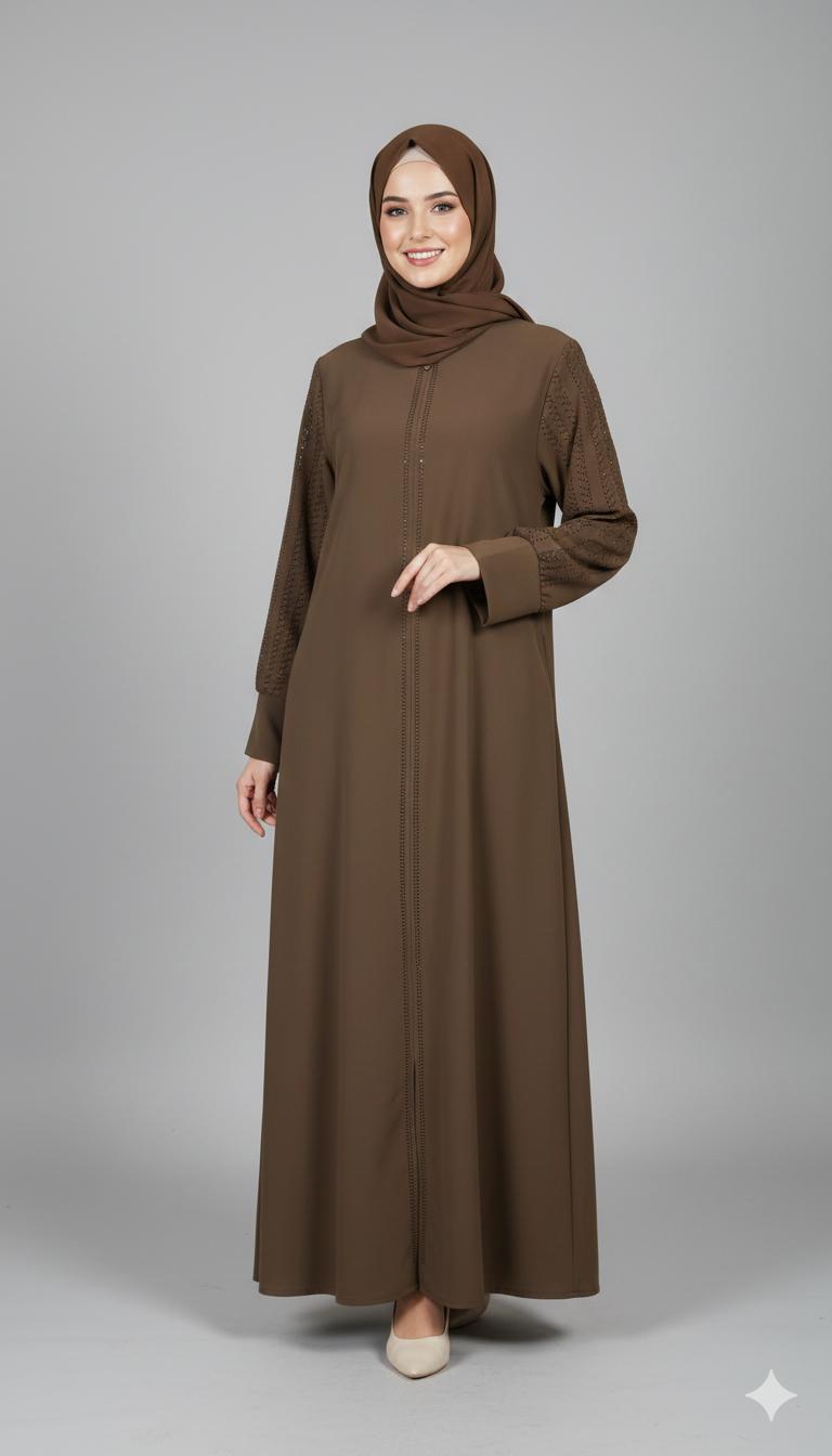 DS - Gamis Abaya Aluna Maxy Sabrina Anti UV Premium Dengan Aksen Manik Manik Cantik Di Tangan Busui Frendly