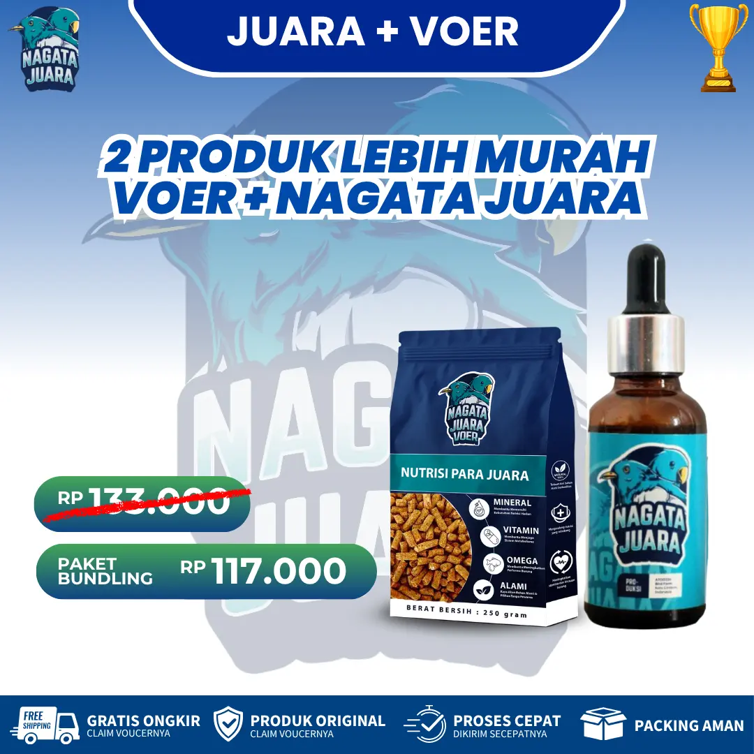 Paket Bundling NAGATA Original | Vitamin Untuk Penggacor Burung 3x Tetes Langsung Gacor | Bisa COD
