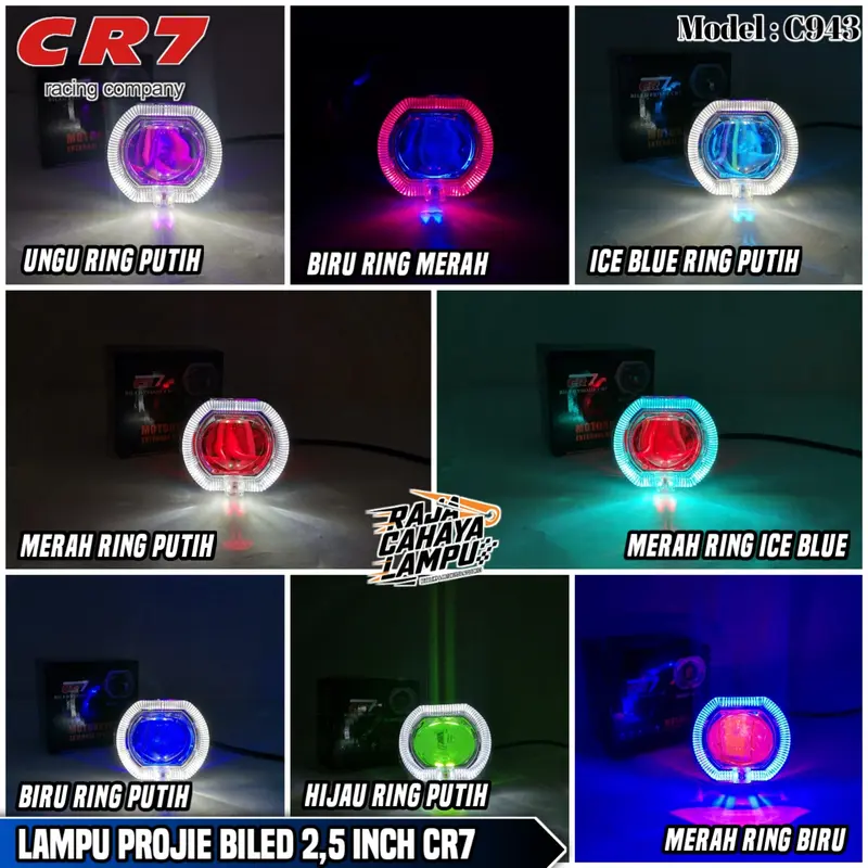 Projie Biled Ala Ala Mini 2,5 Inch CR7 Lampu Projie Biled Cut Off Ring Plus Shourd Universal Motor Mobil 0