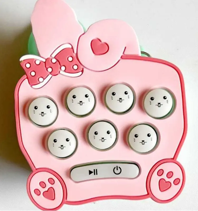 BEIYAYA Mainan pelatihan reaksi anak-anak, liontin gopher silikon puzzle teka-teki mesin derek kartun mesin mainan mesin press dekompresi, hadiah ulang tahun, hadiah Natal Plastik Toys playmate  pop toy Bubble M028 2