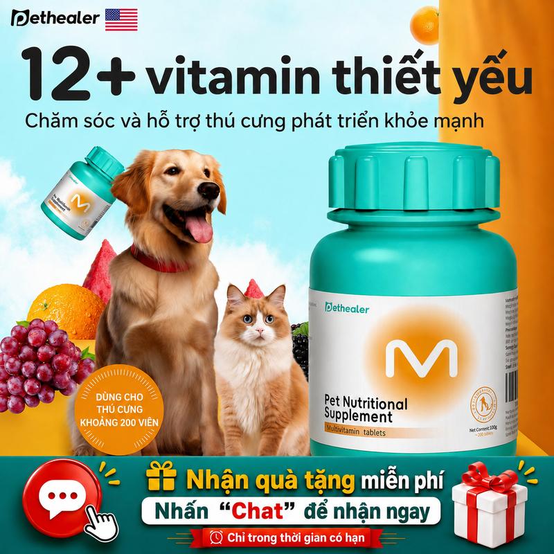 PETHEALER viên vitamin tổng hợp cho thú cưng – Bổ sung Vitamin A B C D E, hỗ…