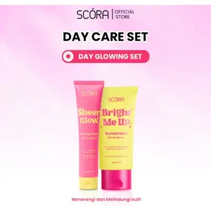 [Paket Hemat} SCORA Bright Me Up Sunscreen 30 gr dan Tone Up Cream 20gr Sunblock Mencerahkan Melindungi UV Menyerap Cepat Glowing Sepanjang Hari Day Cream Bright Cream