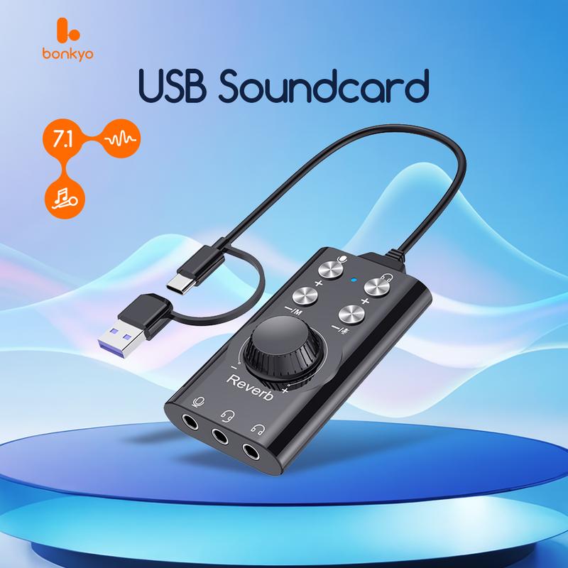 Bonkyo V8S SoundCard Bluetooth Audio USB Eksternal dengan 18 Efek Suara & 112 Kualitas Suara Elektronik untuk Karaoke dan Gaming Bonkyo V8S SoundCard Bluetooth Audio USB Eksternal dengan 18 Efek Suara & 112 Kualitas Suara Elektronik untuk Karaoke dan Gaming
