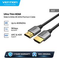 Gambar Vention Kabel HDMI Ultra Thin Slim Male to Male 4k 60Hz Premium Cable  1M 2M 3M - ALE - GRAY, 1M dari Vention By Andalan Kota Administrasi Jakarta Utara 1 Tokopedia