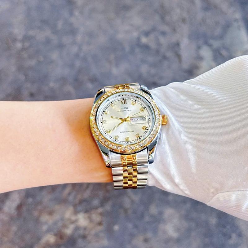 Hugi Đồng Hồ Nam Hugi 509 Vỏ Thép Đính Đá Cao Cấp Sang Trọng.