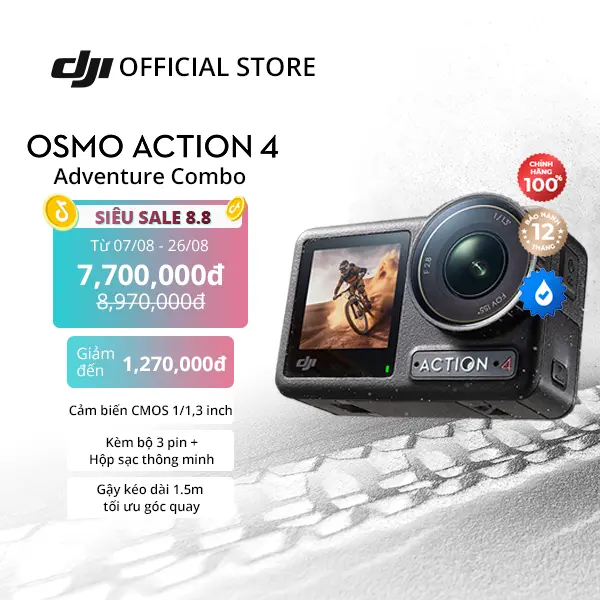DJI Osmo Action 4 Camera hành động 4K 120fps, góc siêu rộng, máy quay hành trình hoạt động tốt nhiệt độ thấp (DJI OA 4) | BigBuy360 - bigbuy360.vn DJI Osmo Action 4 Camera hành động 4K 120fps, góc siêu rộng, máy quay hành trình hoạt động tốt nhiệt độ thấp (DJI OA 4) | BigBuy360 - bigbuy360.vn