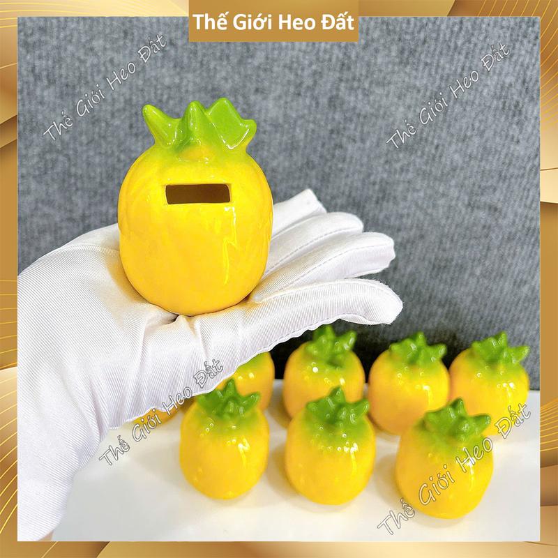  ĐỰNG NHẪN Ống heo đất mini cute khe dài hình trái dứa vừa nhẫn vàng heo sứ tiết kiệm mini dựng nhẫn  lợn tiết kiệm size nhỏ dễ thương chất liệu sứ 