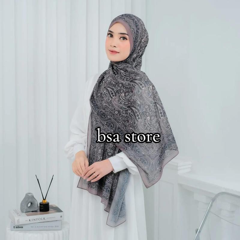 HIJAB PASHMINA DIGITAL PRINTING PAISLEY SERIES / PASMINA MOTIF MODEL TERBARU / HIJAB PASMINA CERUTY BABYDOLL PREMIUM MOTIF - Muslim 1