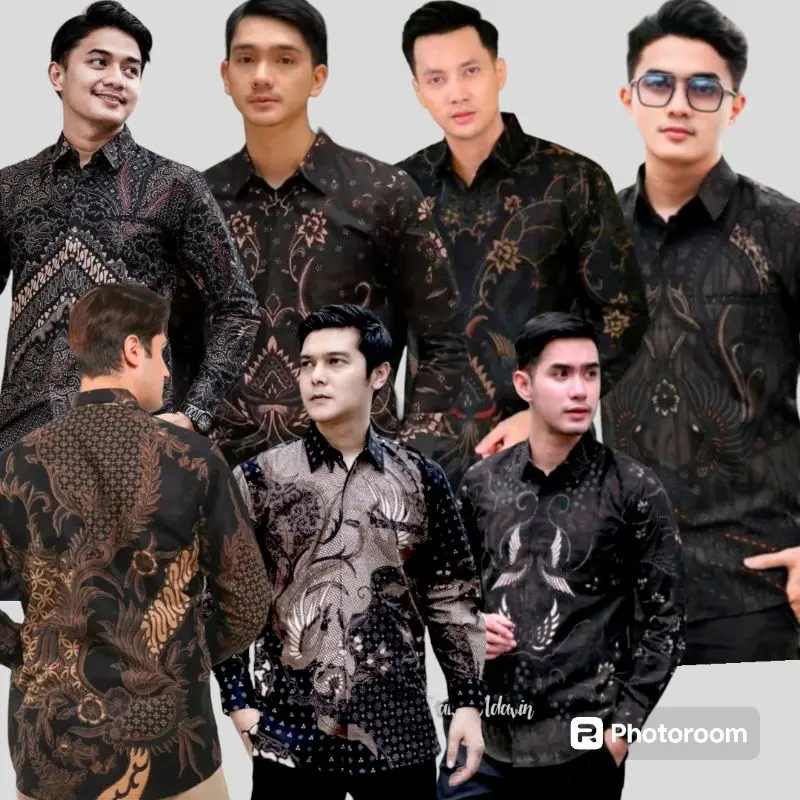 BATIK ADAVIN | Kemeja Batik Pria Dewasa Lengan Panjang Hitam Style Laki-Laki Laskala Premium