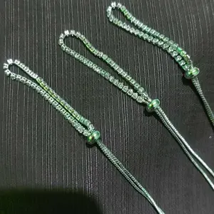 Gelang Serut Diamond Rhinestone Imitasi Adjustable Bracelet Bisa Disesuaikan Korea fashion berlian imitasi lingkaran tangan rantai Aksesoris Wanita Adjustable Hias Kristal Permata Mainan Strip Aksesoris KIARA JEWELRY