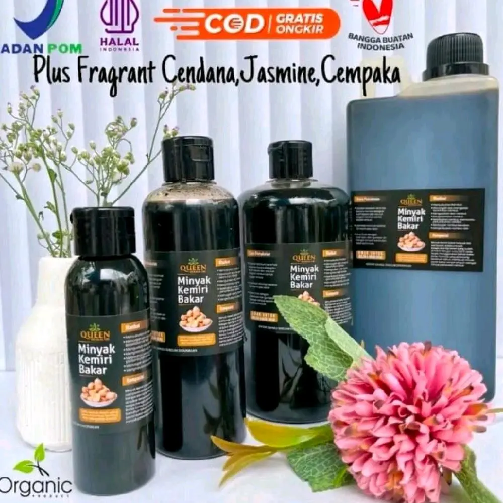 ( promo 3 pcs)MINYAK KEMIRI BAKAR MUNI ASLI 100% Hitam Haircare Melebatkan Menghitamkan Menumbuhkan Menebalkan Perawatan Vitamin Ketombe