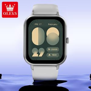 OLEVS Smart Watch For Men And Women Original Branded Waterproof UZL8203 Device Wearable Silver Smartphone